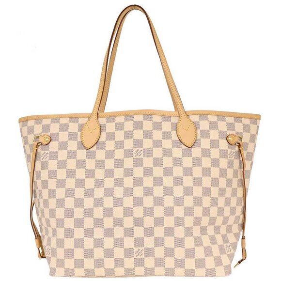 Louis Vuitton Damier Azur Neverfull MM Shoulder Tote Bag N41361 AR0148 125507 - Picture 1 of 10